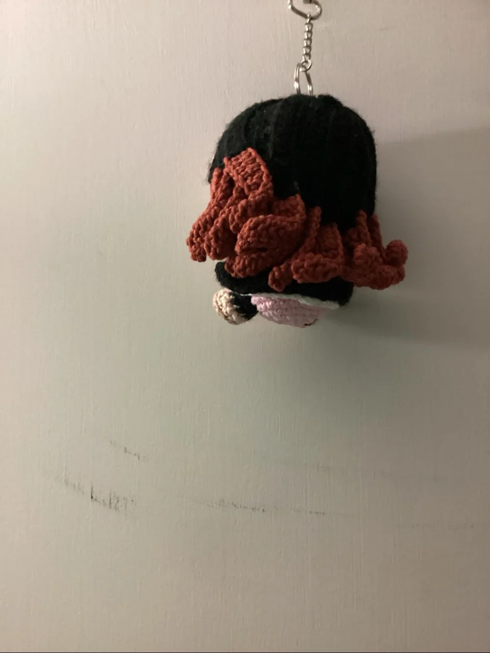 Nezuko Demon slayer Keychain with Pink Bow and Green Mouthpiece